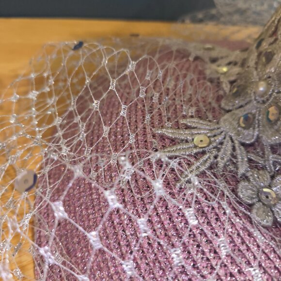 Women’s Pink + Silver First-Lady Church Hat | Show-Stopping Statement | One Size - Picture 3 of 8